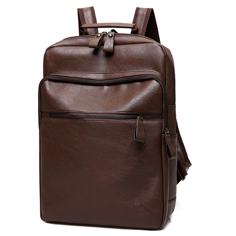 Men's Sleek Leather Laptop Backpack