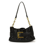 Women's crossbody bag with elegant chain accent and soft upper material-https://detail.1688.com/offer/989331176390.html-Calm Wears-Black-nothing-Calm Wears