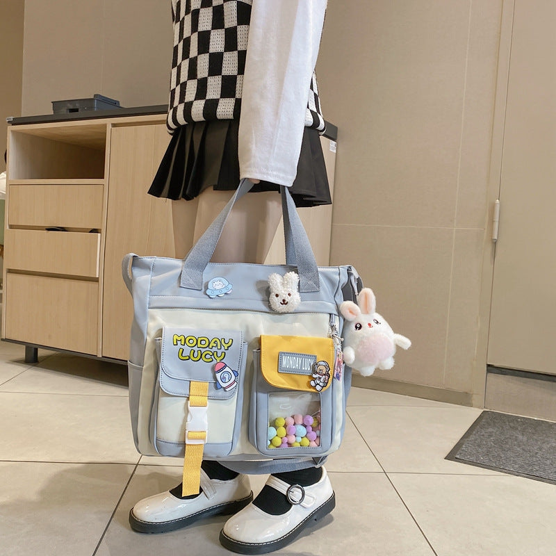 Whimsical Multi-Compartment Messenger Bag