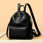 Premium Leather Multi-Pocket Backpack