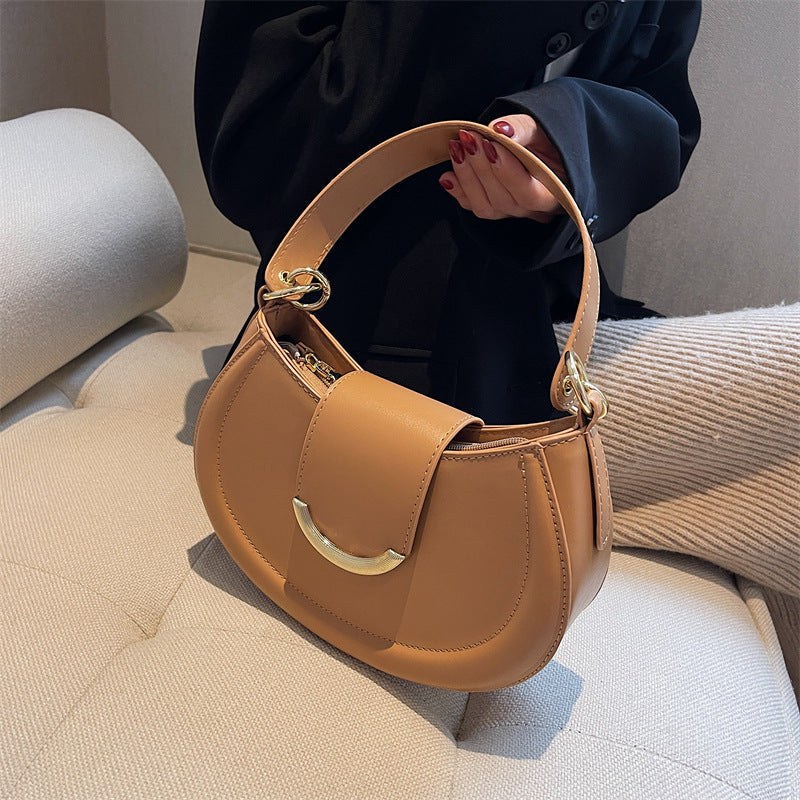 Ladies crossbody bag with elegant chain closure-https://detail.1688.com/offer/695305931310.html-Calm Wears-Khaki-nothing-Calm Wears