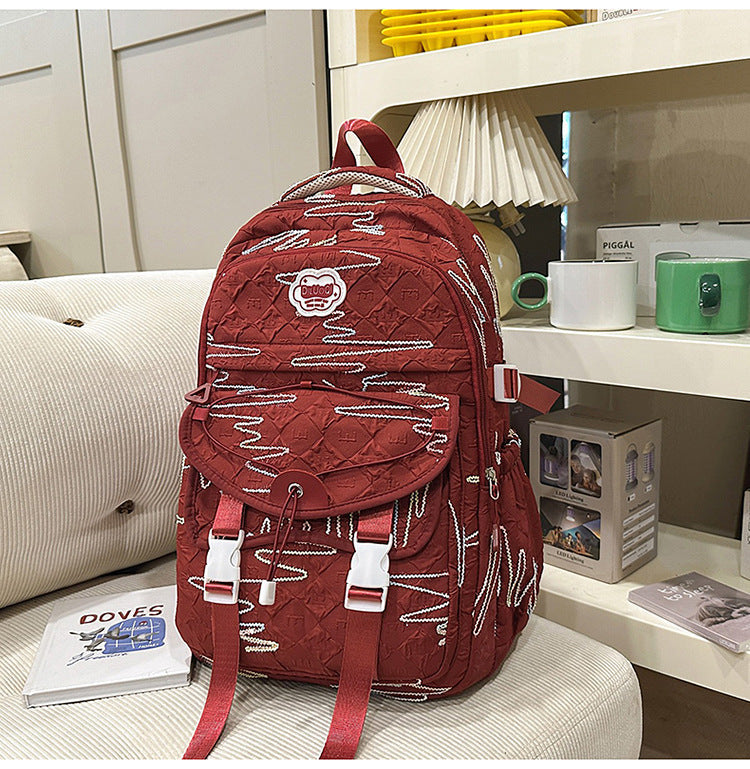 Fashion-Forward Utility School Backpack-https://detail.1688.com/offer/1059432200061.html-Calm Wears-Red-Calm Wears