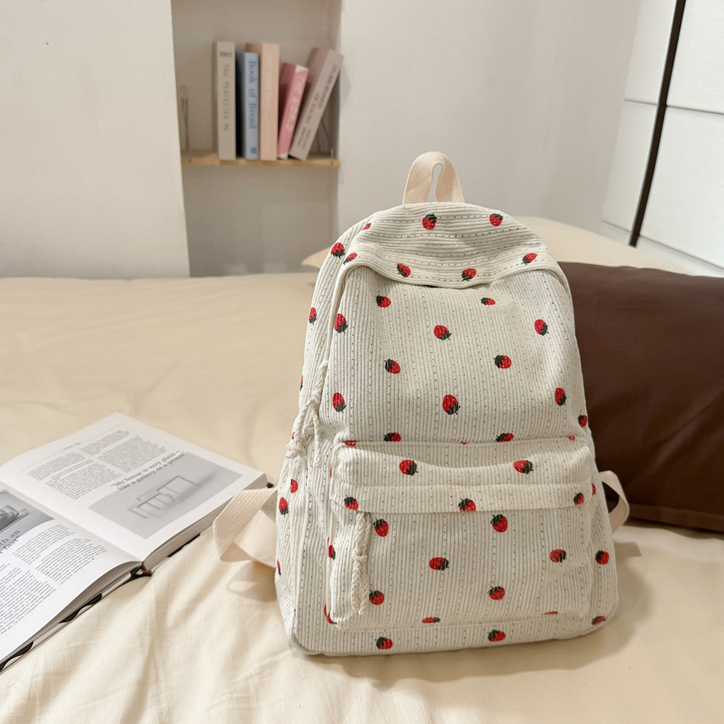 Backpack with Playful Fruit Pattern
