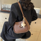 Women's shoulder bag made of high-quality synthetic leather with playful charm-https://detail.1688.com/offer/807384514793.html-Calm Wears-White-Size: One Size-Calm Wears