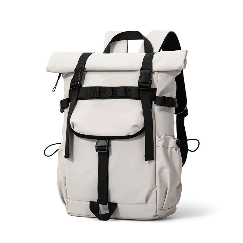 Urban Backpack with Flexible Roll Closure and Versatile Compartments-https://detail.1688.com/offer/1067160149581.html-Calm Wears-Ivory-nan-Calm Wears