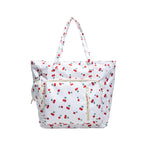 Functional Floral Print Tote Bag