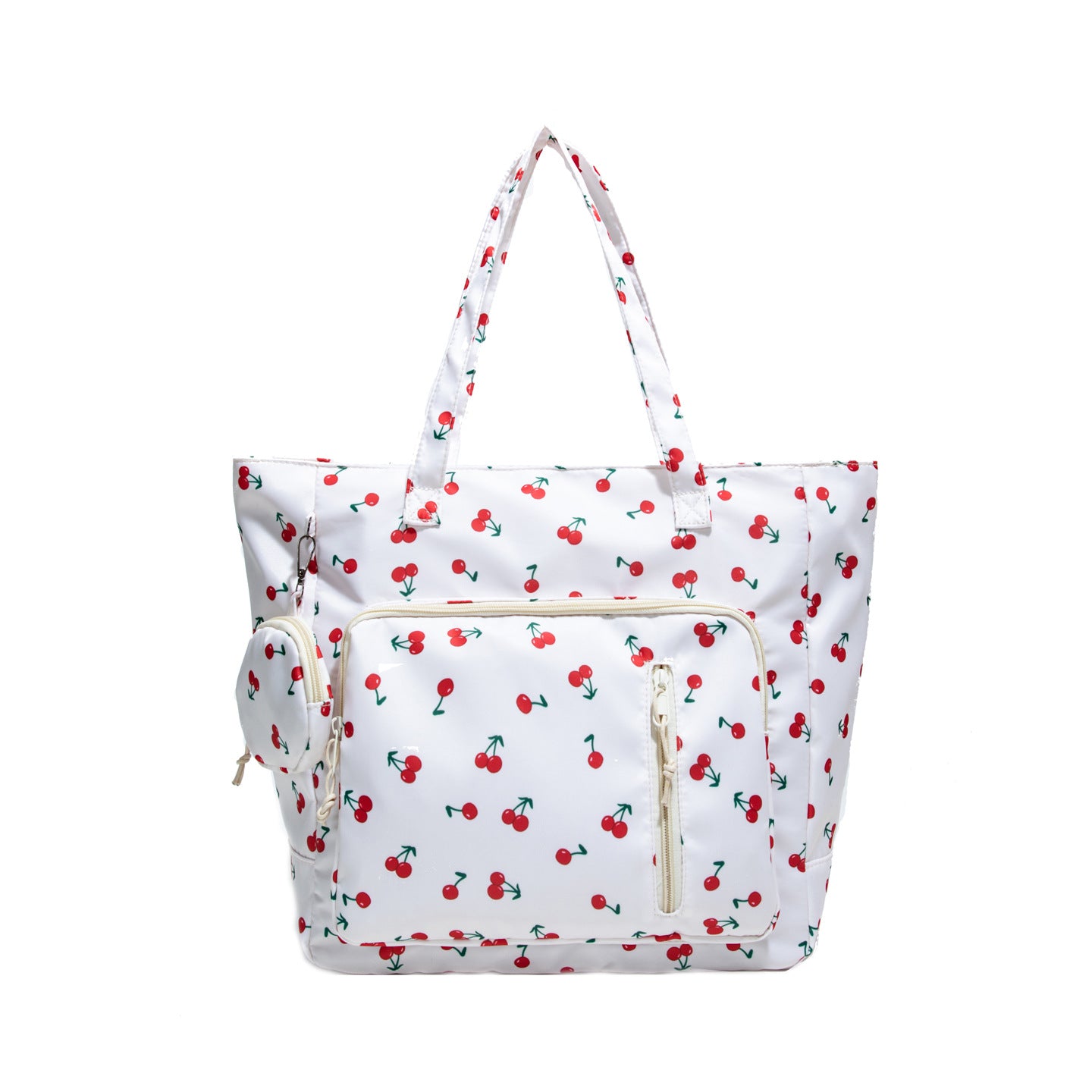 Functional Floral Print Tote Bag