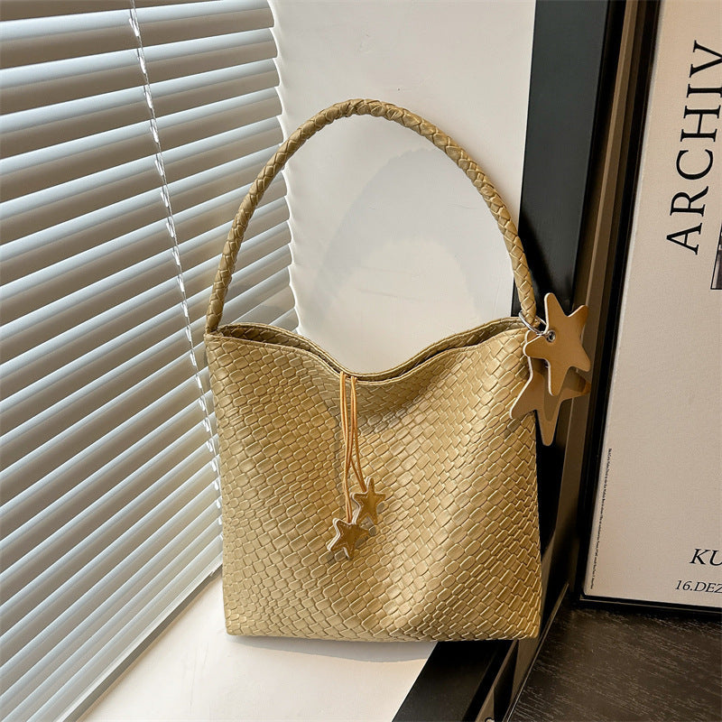 Textured Weave Handheld Shoulder Bag