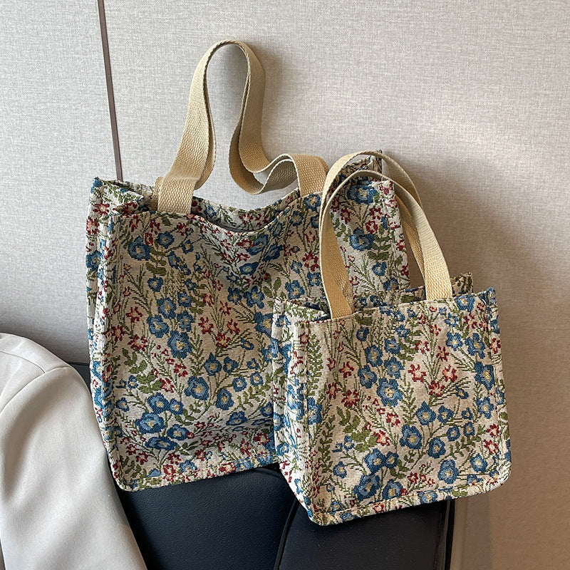 Women's tote bag with floral embroidery design and sturdy handles-https://detail.1688.com/offer/810077843072.html-Calm Wears-Rosa-nothing-Calm Wears