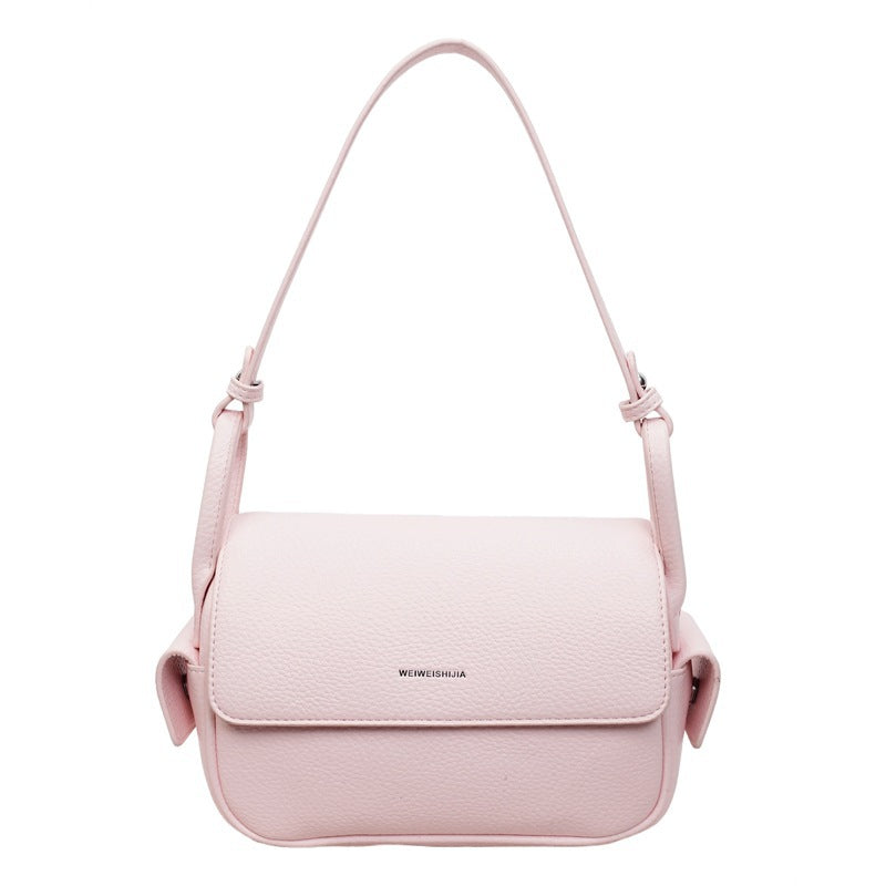 Women’s shoulder bag made of soft, textured leather with adjustable shoulder strap-https://detail.1688.com/offer/1015135723712.html-Calm Wears-Black-nothing-Calm Wears