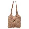 Ladies' crochet shoulder bag with playful fringes and decorative details-https://detail.1688.com/offer/1029609355004.html-Calm Wears-Khaki-nothing-Calm Wears