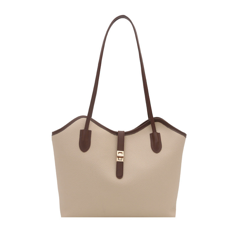 Ladies tote bag made of high-quality leather with elegant design-https://detail.1688.com/offer/981975684283.html-Calm Wears-Cream-nothing-Calm Wears