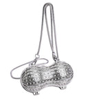 Glamorous Rhinestone Peanut-Shaped Crossbody Bag