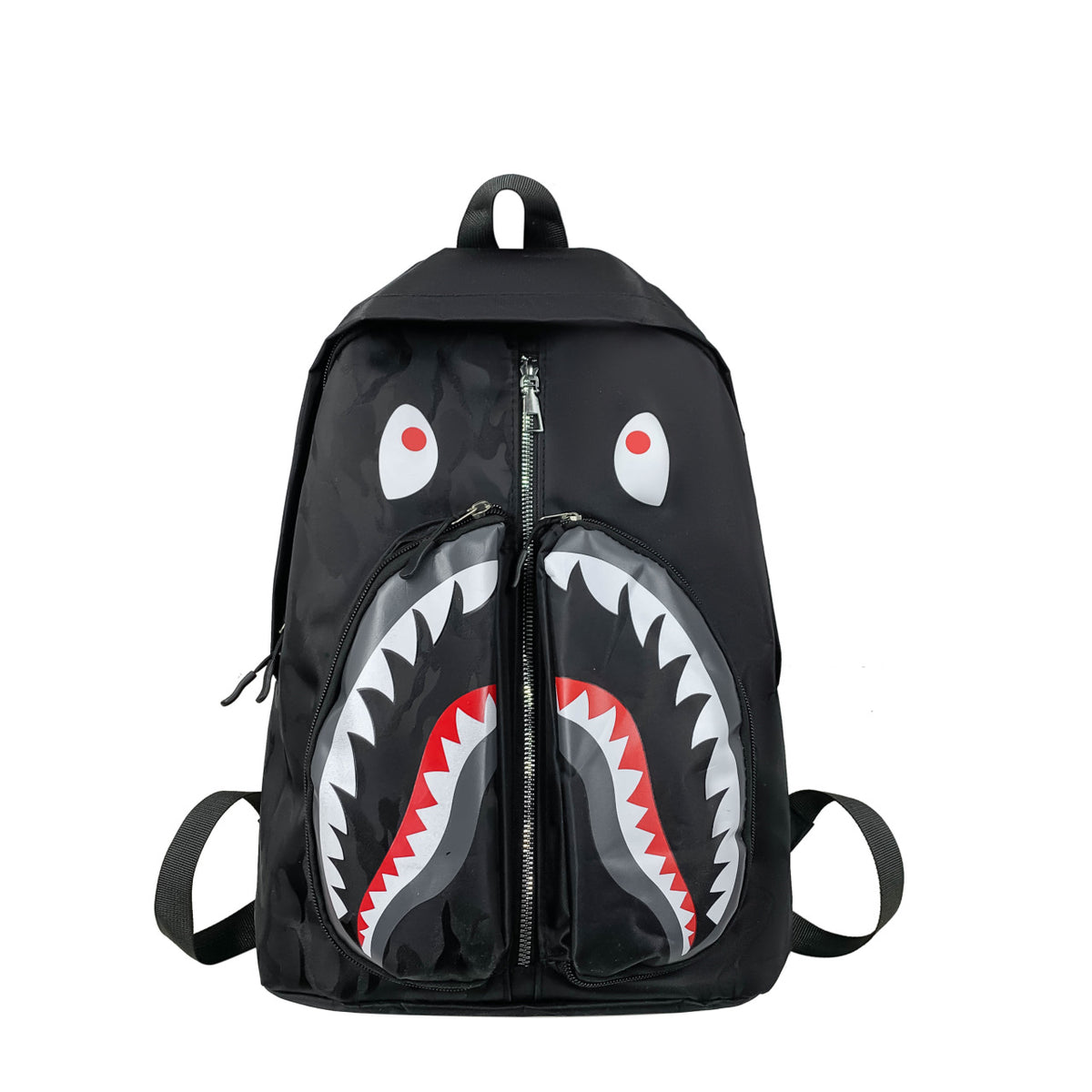 Backpack with Elaborately Designed Shark Motif
