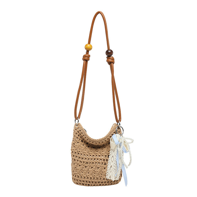 Women crocheted shoulder bag with decorative details-https://detail.1688.com/offer/1052324400056.html-Calm Wears-Khaki-nothing-Calm Wears