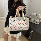 Playful Cherry Print Tote Bag
