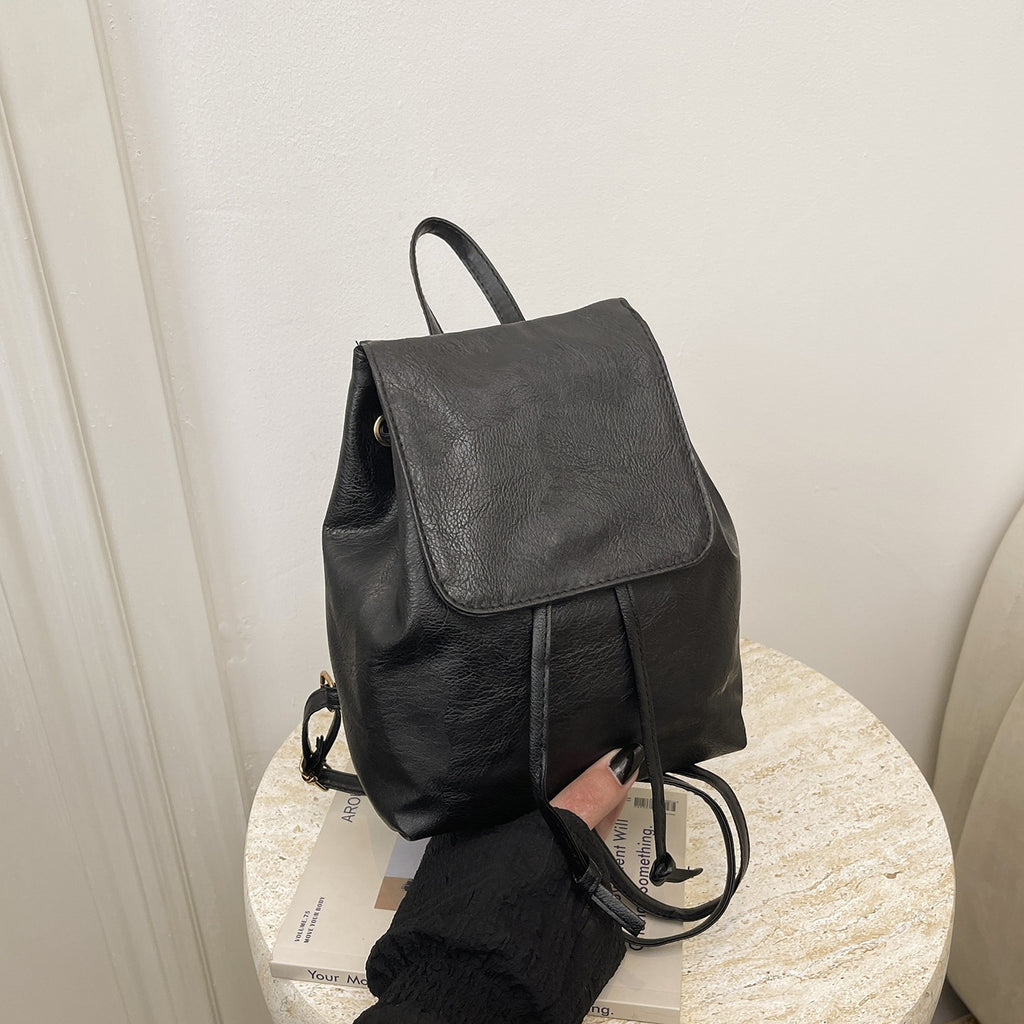 Cute Cat-Themed Faux Leather Backpack