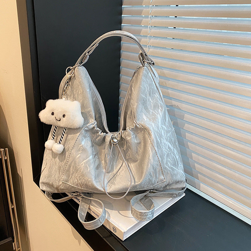 Crinkled Pouch Handbag