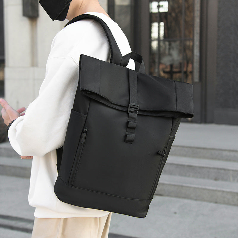 Urban Backpack with Modern Fold Closure and Versatile Compartments