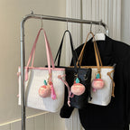 Quilted Pattern Handheld Tote Bag