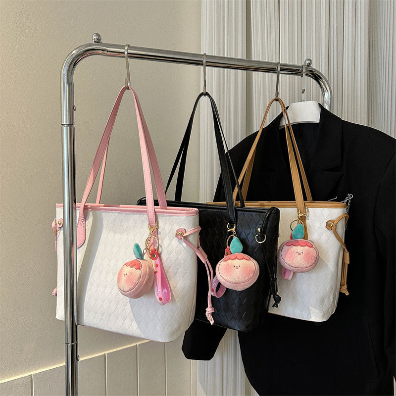 Quilted Pattern Handheld Tote Bag