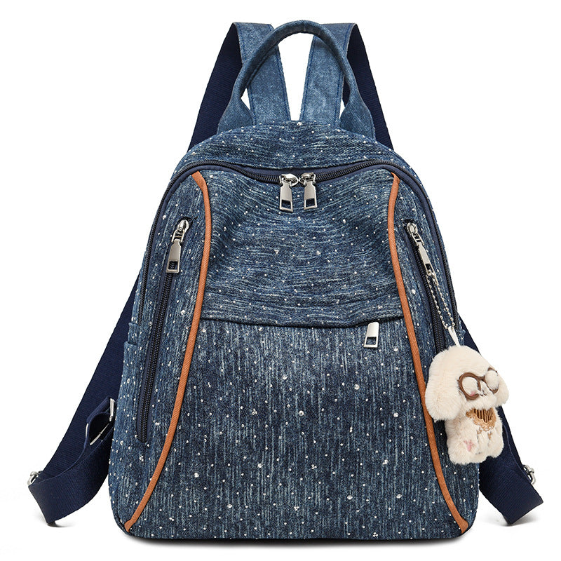 Casual Denim-Style Backpack