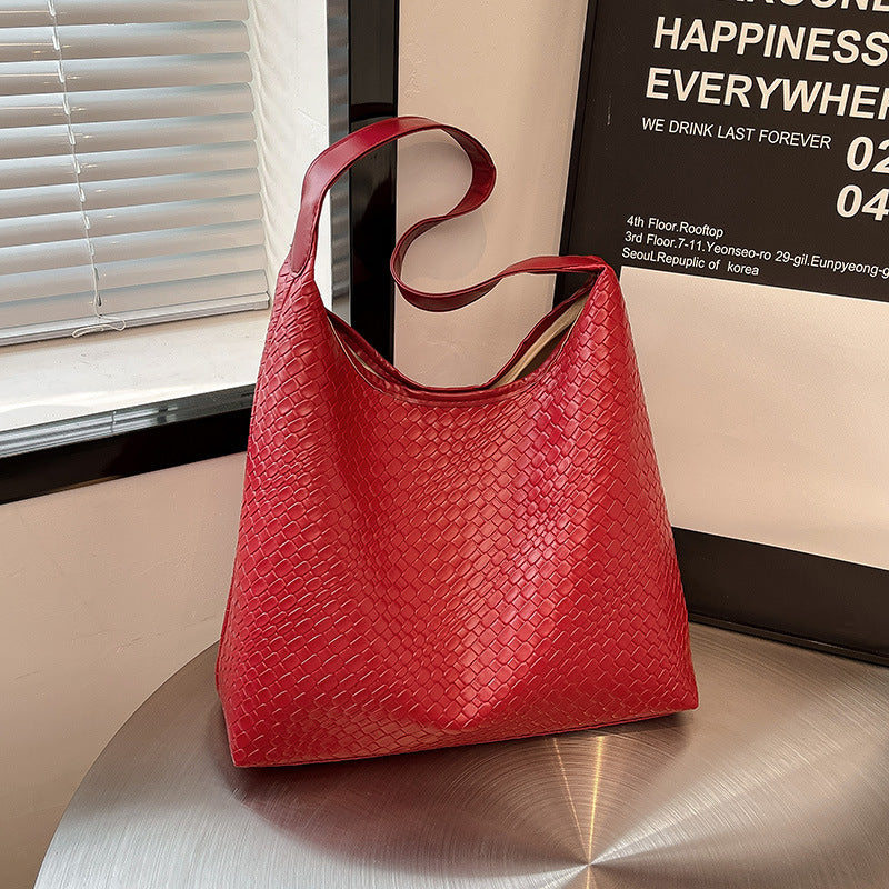 Woven Leather Shoulder Bag