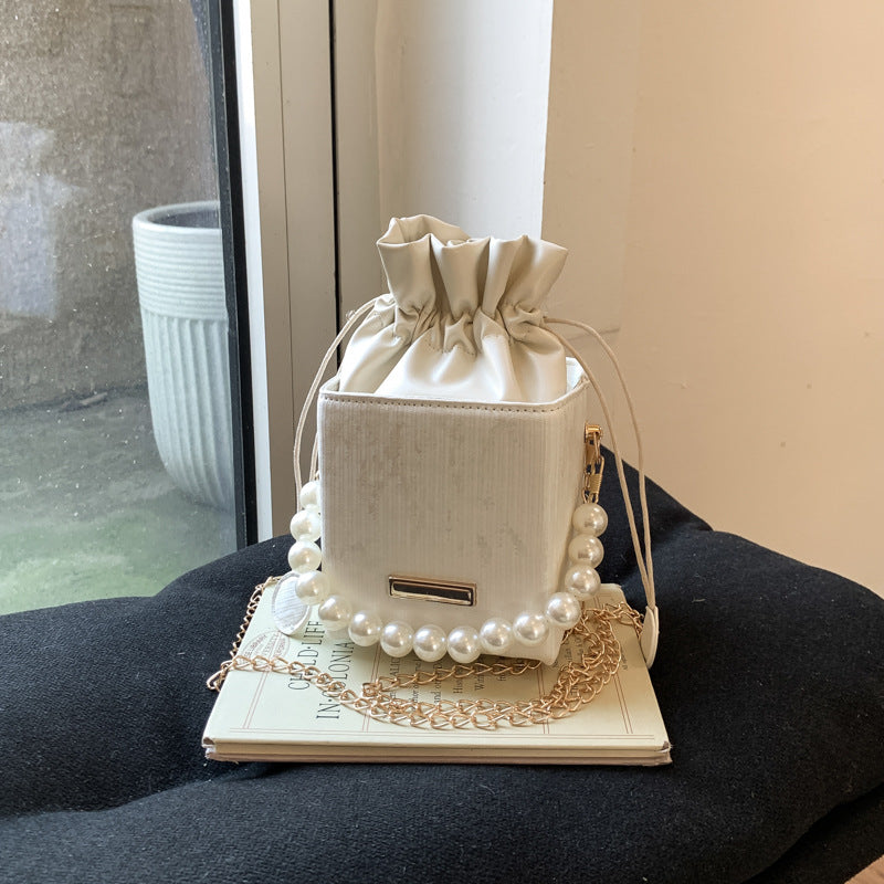 Ladies stylish mini handbag with drawstring and pearl accent-https://detail.1688.com/offer/1029579383087.html-Calm Wears-White-nothing-Calm Wears
