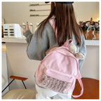 Plush backpack with high-quality surface structure
