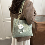 Women’s stylish tote bag with playful pendant-https://detail.1688.com/offer/1003068599942.html-Calm Wears-Yellow-Size: no pendants-Calm Wears