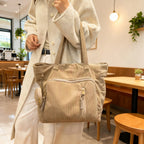 WoSpacious Multi-Pocket Canvas Tote Bag