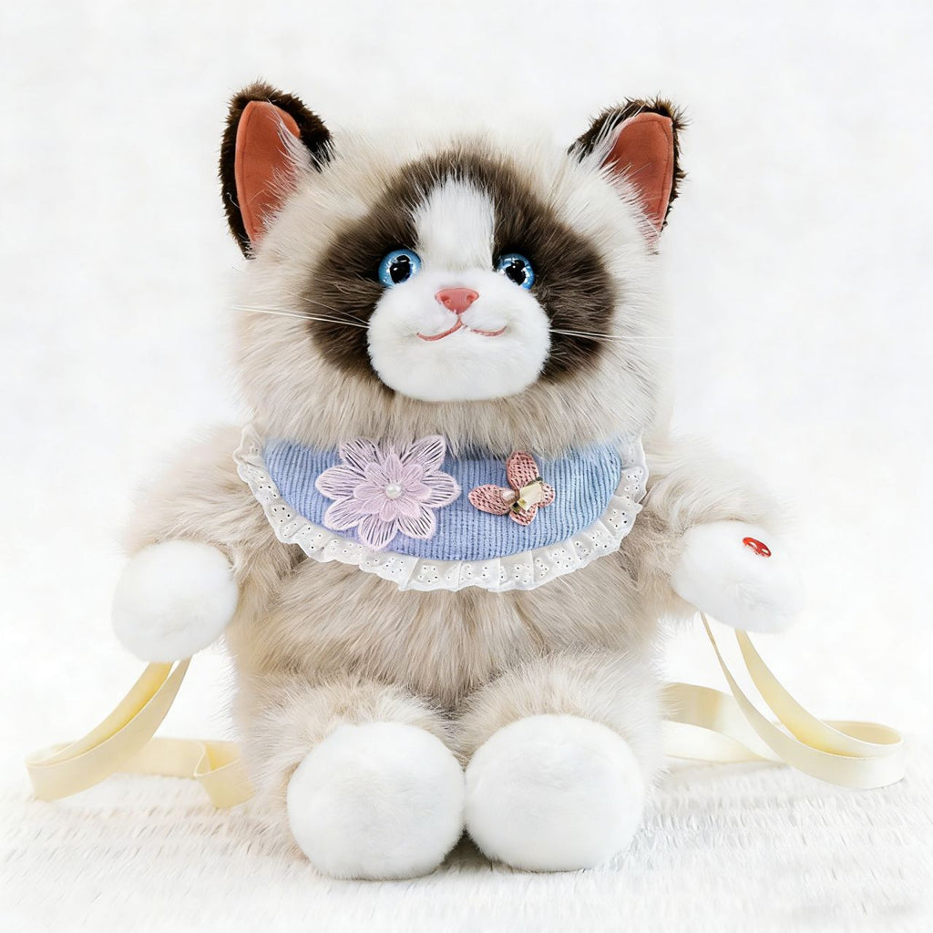 Plush Cat-Themed Backpack