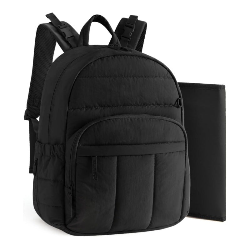 Stylish backpack with multiple compartments and laptop protection sleeve