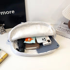 Plush backpack with clear window