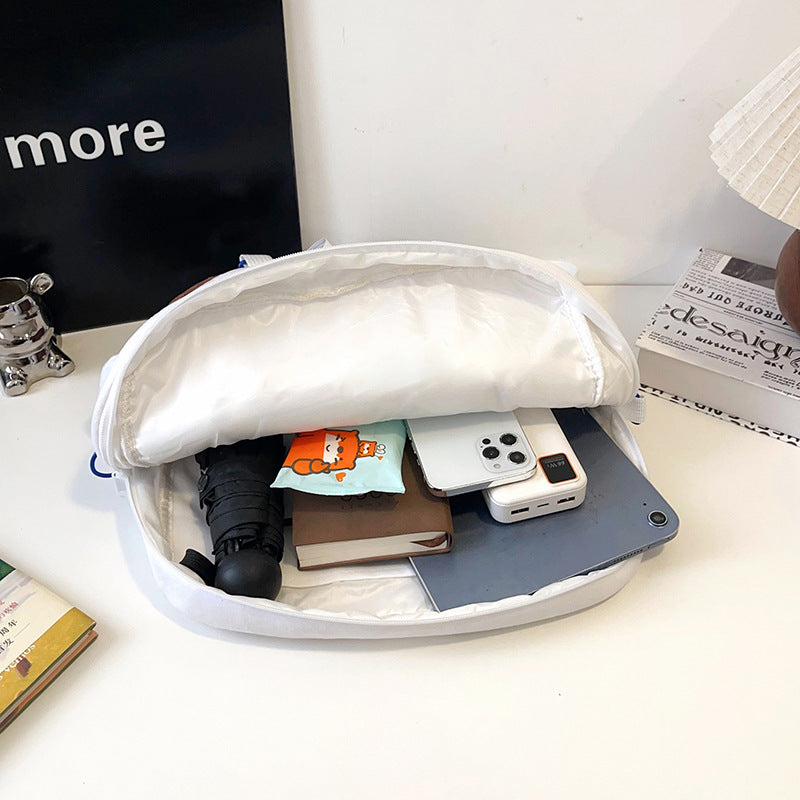 Plush backpack with clear window