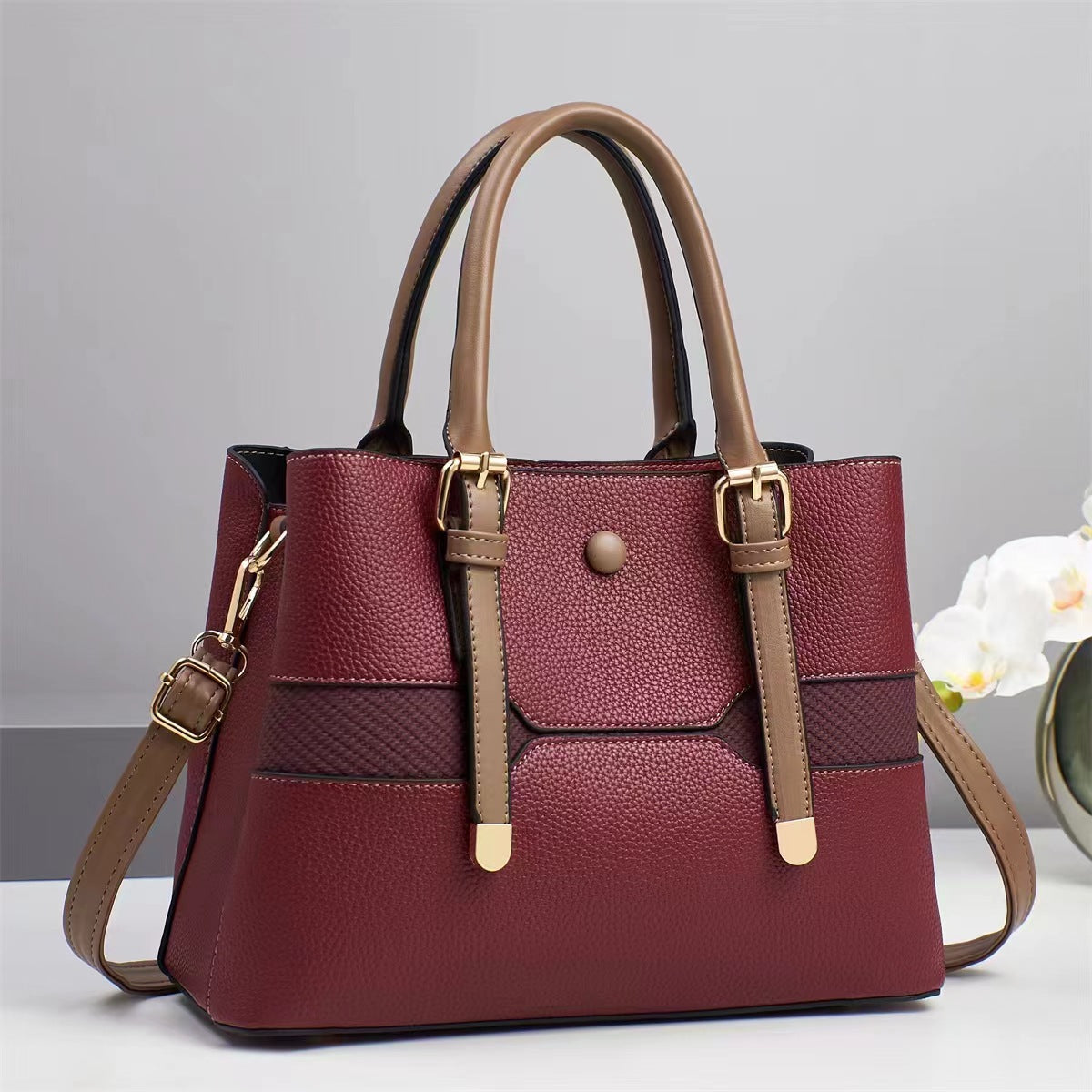 Women's Structured Tote Bag-https://detail.1688.com/offer/902596431945.html-Calm Wears-Rot-281320-Calm Wears