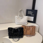 Women's tote bag made of high-quality synthetic leather with textured surface-https://detail.1688.com/offer/1027891272348.html-Calm Wears-Black-nothing-Calm Wears