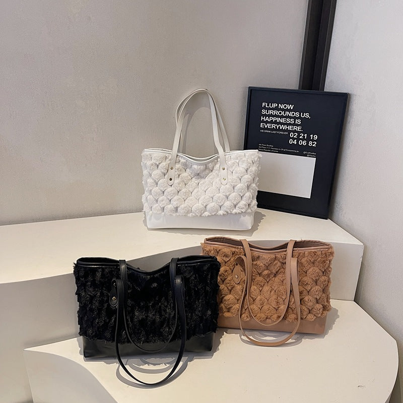 Women's tote bag made of high-quality synthetic leather with textured surface-https://detail.1688.com/offer/1027891272348.html-Calm Wears-Black-nothing-Calm Wears