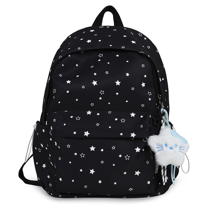 Starry Patterned Plush Backpack