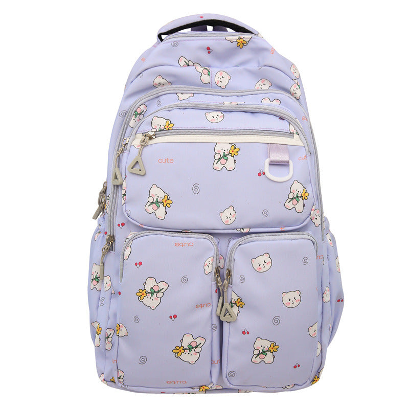 Plush backpack with playful animal motif