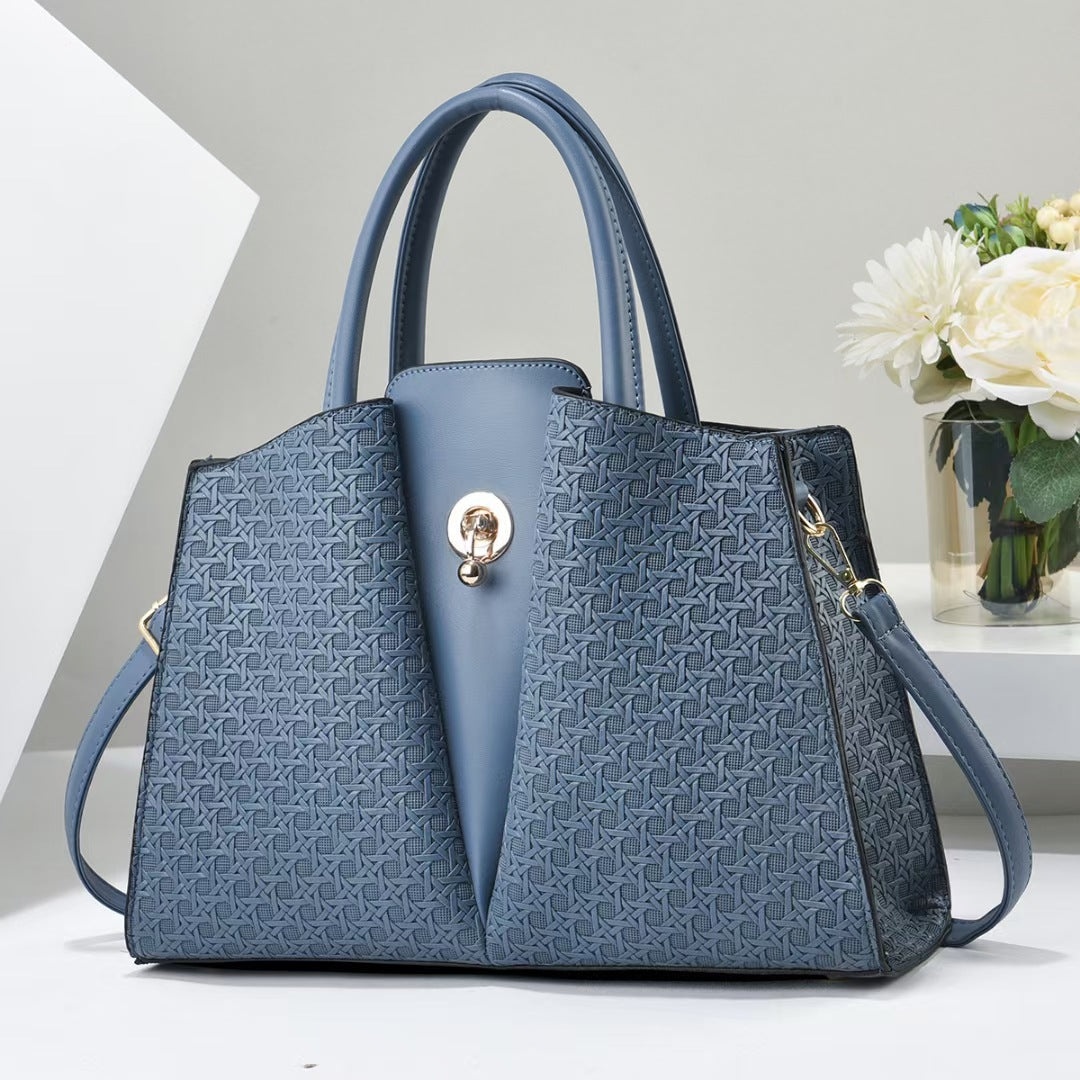 Ladies structured tote bag with elegant pleating technique-https://detail.1688.com/offer/756003148435.html-Calm Wears-Blue-33-Calm Wears