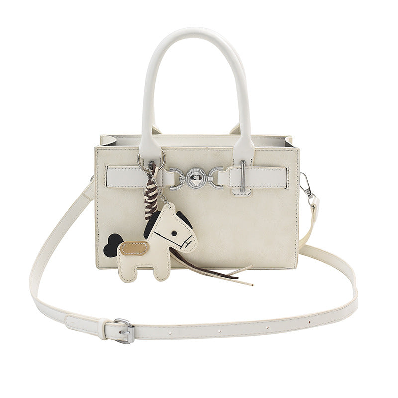 Women's handbag in modern minimalist style with playful charm-https://detail.1688.com/offer/1019414344108.html-Calm Wears-Beige-Size: With pendant-Calm Wears