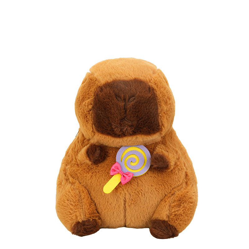 Stuffed animal with lollipop application