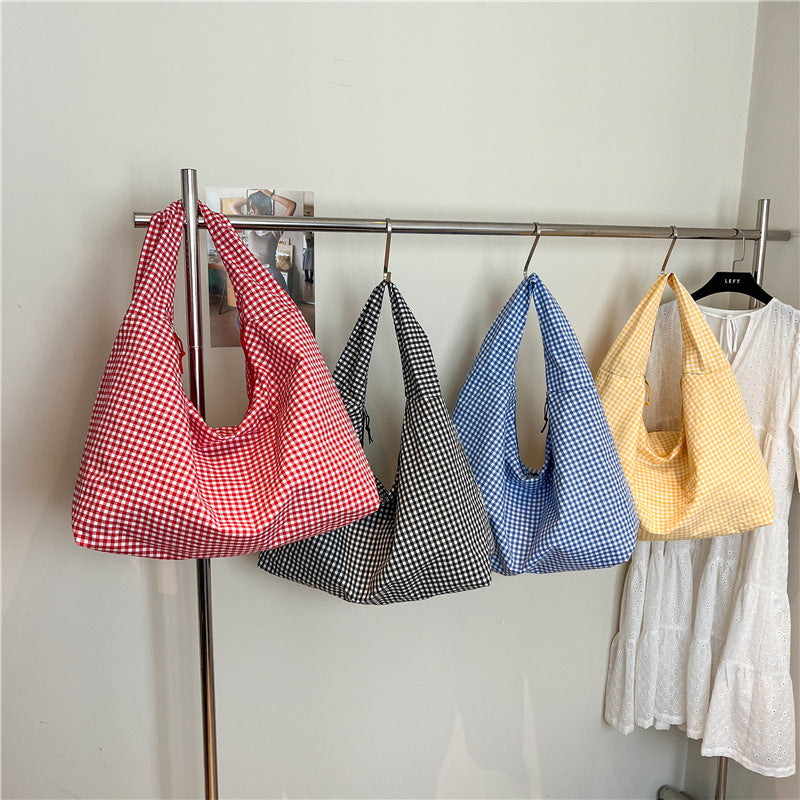 WoGingham Print Slouchy Shoulder Bag