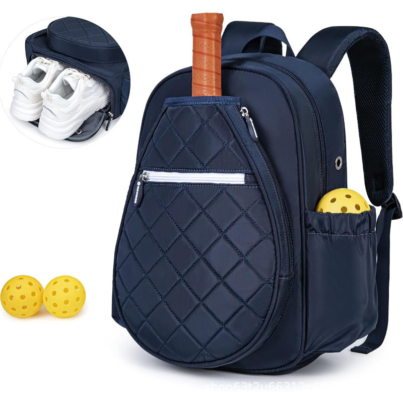 Sporty backpack with integrated shoe compartment and pockets for sports accessories-https://detail.1688.com/offer/956619246566.html-Calm Wears-Dark blue-16*13*8 inch-Calm Wears