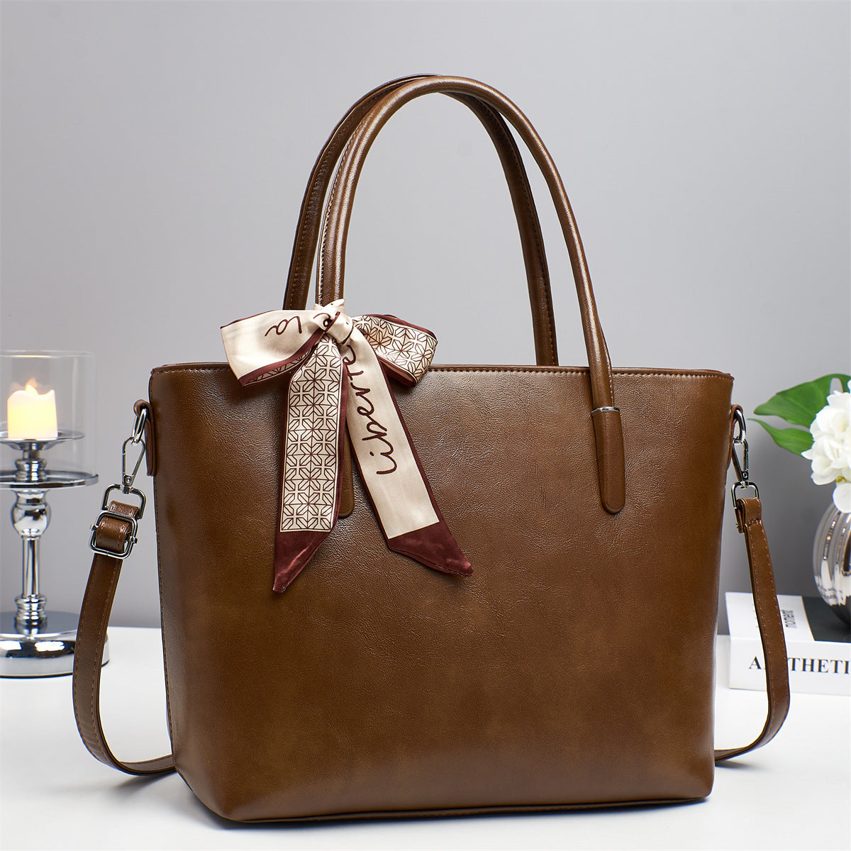 Women's elegant shoulder bag with playful bow accent-https://detail.1688.com/offer/952045067560.html-Calm Wears-Braun-32-Calm Wears