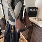 Women's elegant tote bag with authentic suede elements-https://detail.1688.com/offer/995332575880.html-Calm Wears-Braun-nothing-Calm Wears