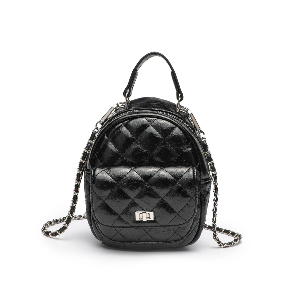 Quilted Metallic Mini Backpack