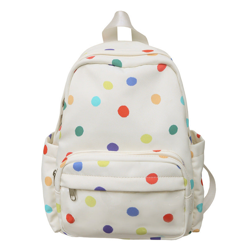 Star-Print Multi-Pocket Backpack