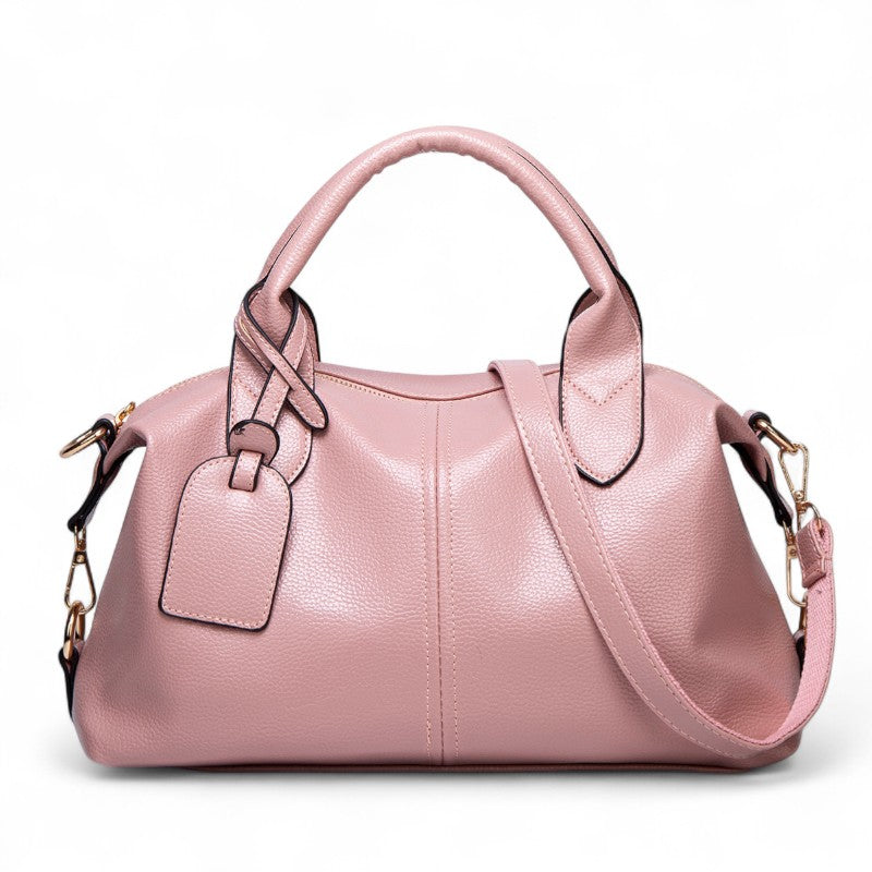 Textured Leather Shoulder Handbag-dione couture20260420-Calm Wears-Pink-Calm Wears